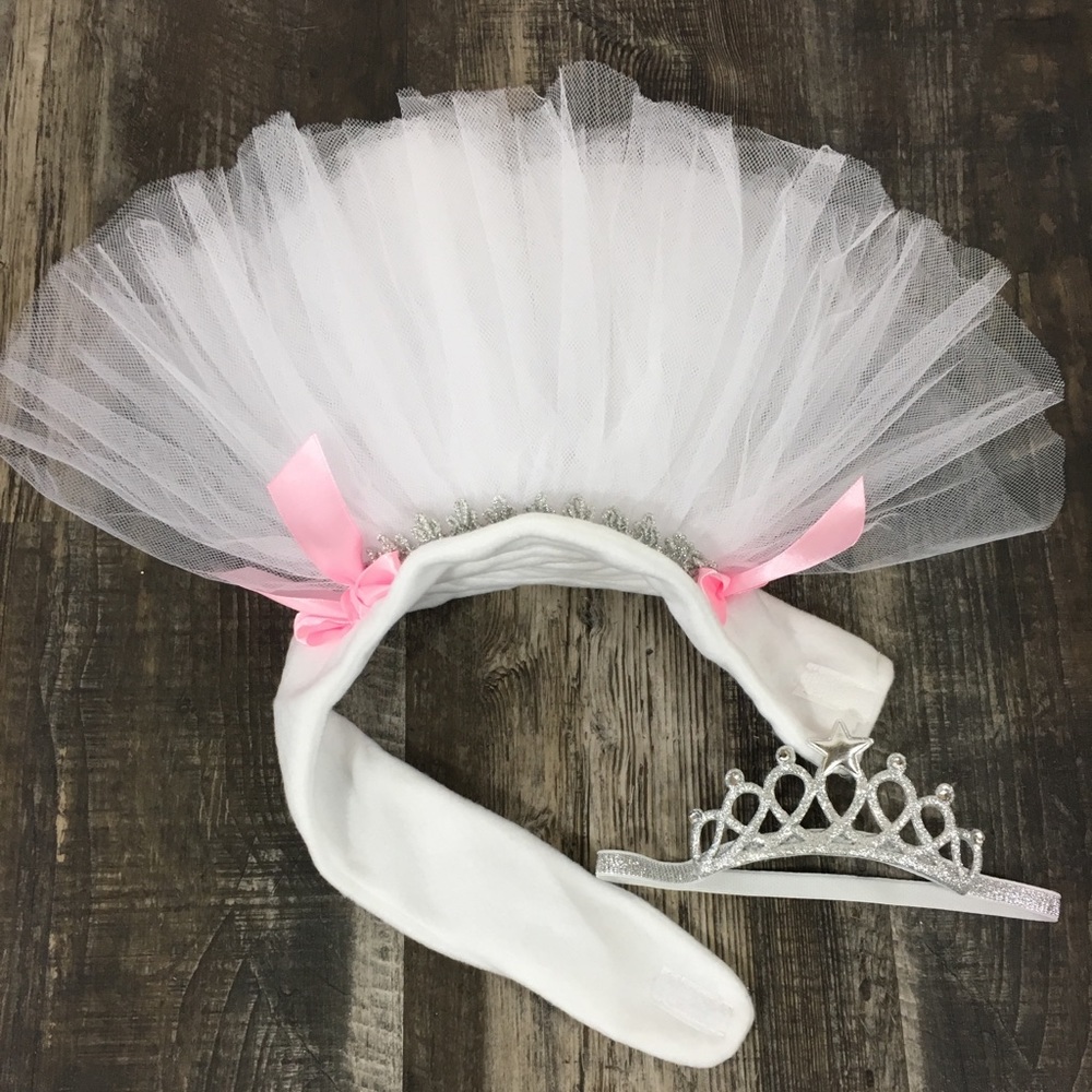 Ballerina Half Strap Bow Tutu & Crown Headband